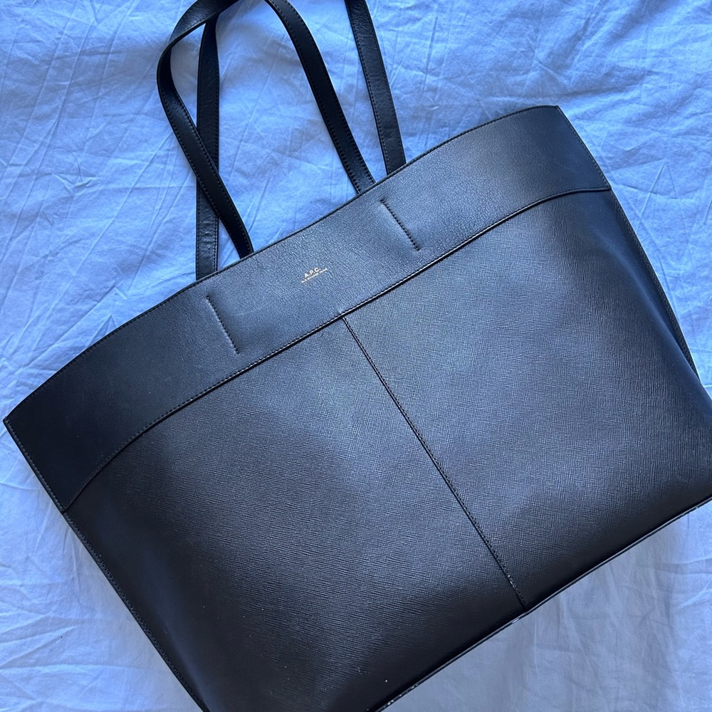barely used APC leather tote bag